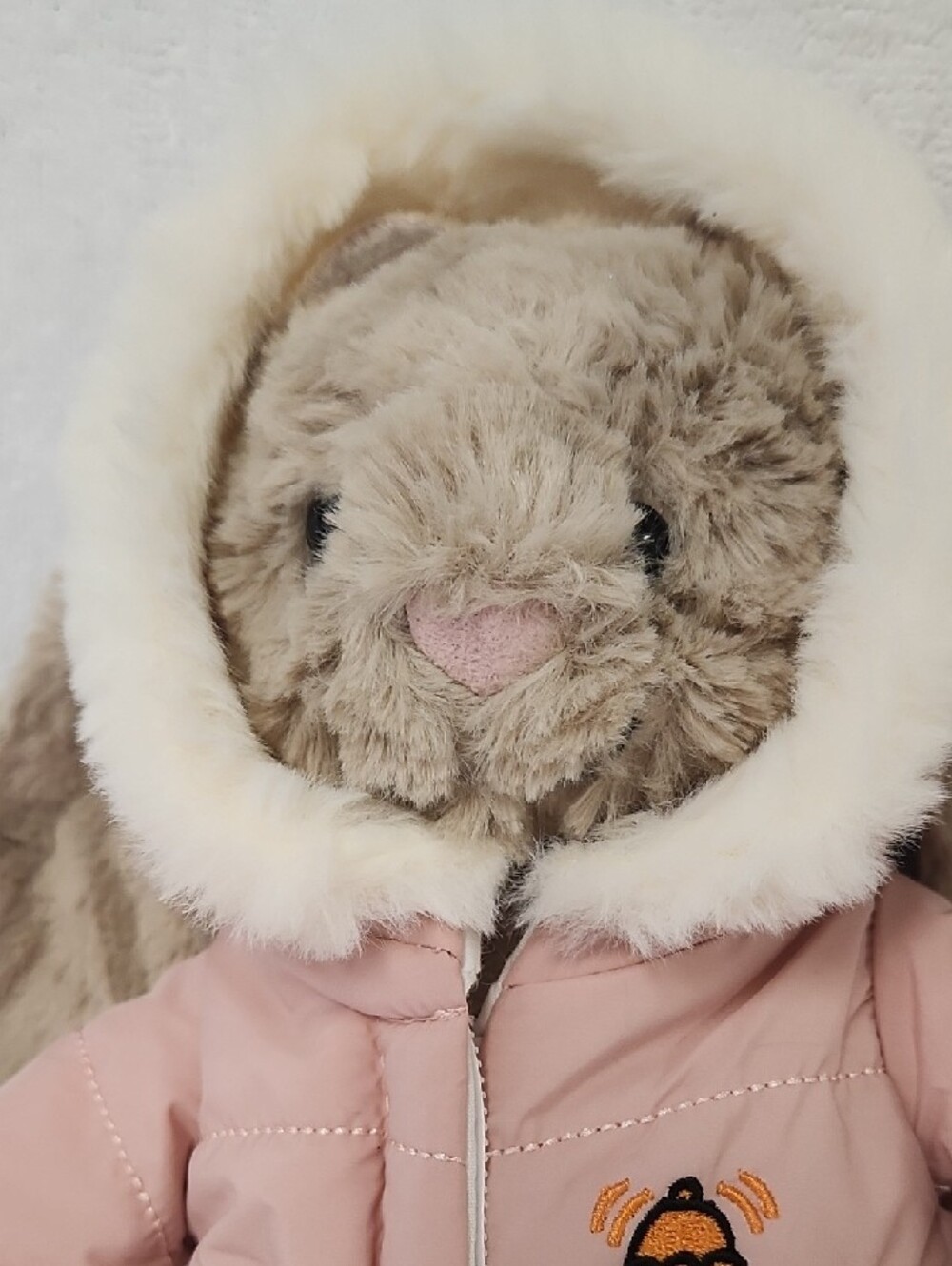 Jellycat Bunny Pink Puffer Snowsuit Jacket with Faux-Fur Trim - Picture 5 of 5